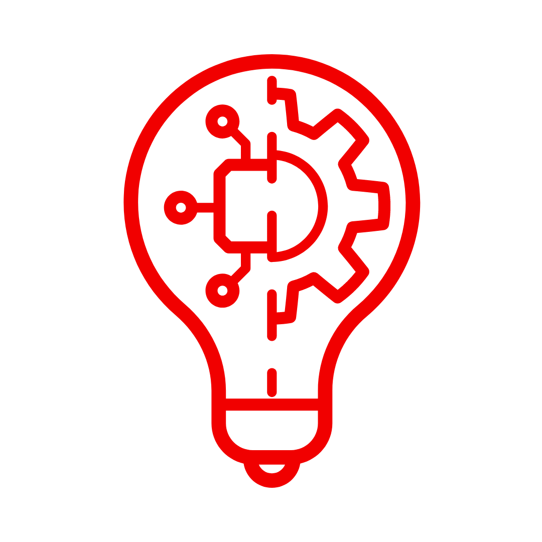lightbulb connected red